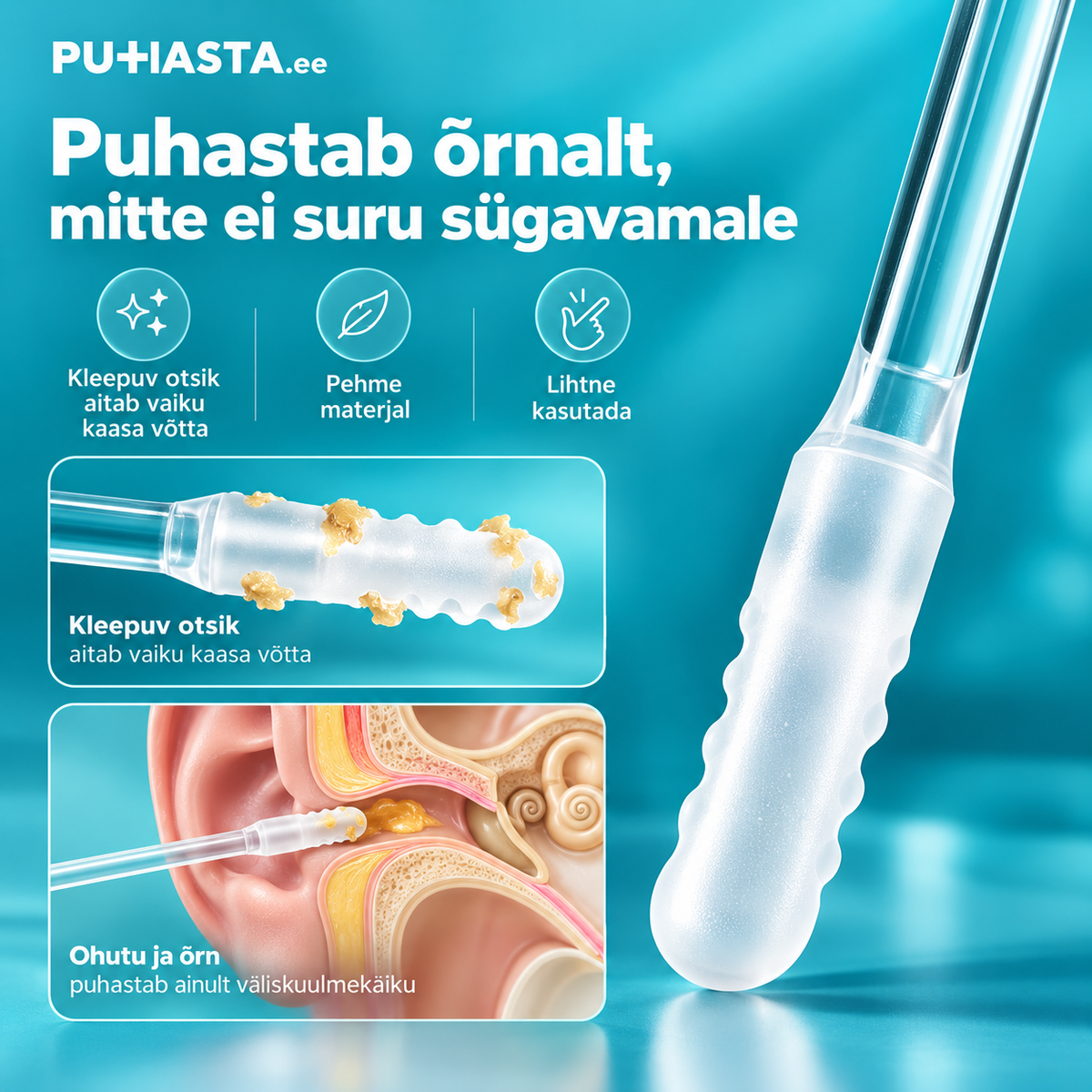 Puhasta™ Kõrvapuhastuspulgad